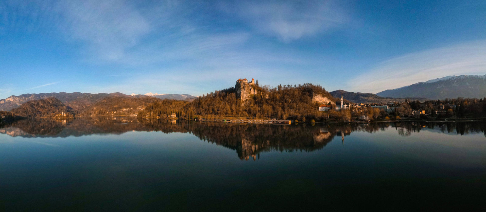 Golden hour over Lake Bled